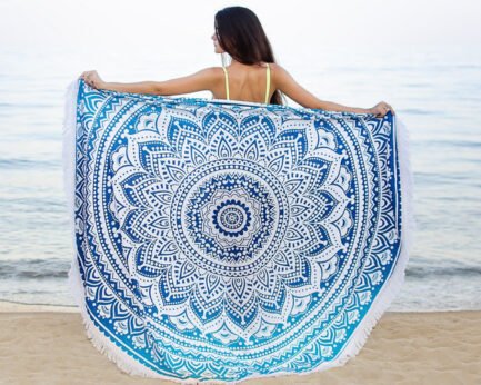 Blue Ombre Beach Throw