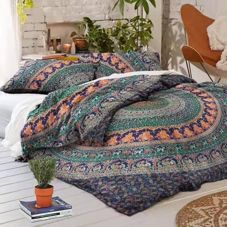 Enhance Your Bedroom with the Charcoal Mandala Duvet Cover Set