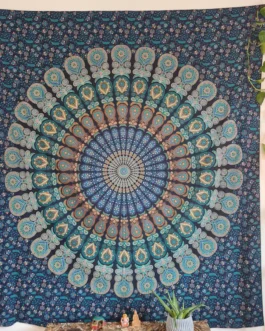 Blue Peacock Wing Tapestry