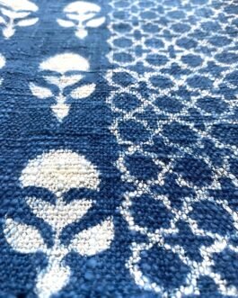 Hippie Printed Blue Indigo Throw Blanket Couch Décor 52″x72″