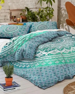 Revitalize Your Bedroom with the Ombre Green Mandala Duvet Set