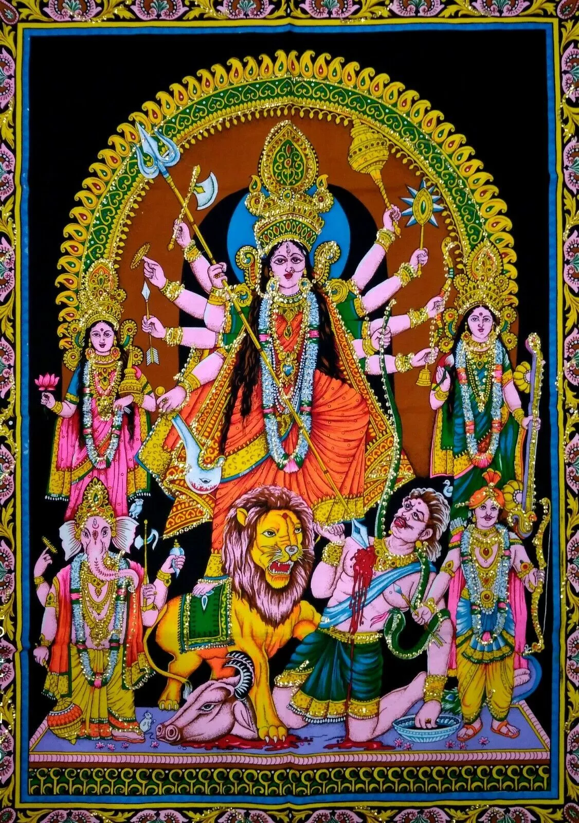 Elevate Your Space with a Maa Durga Wall Hanging Tapestry