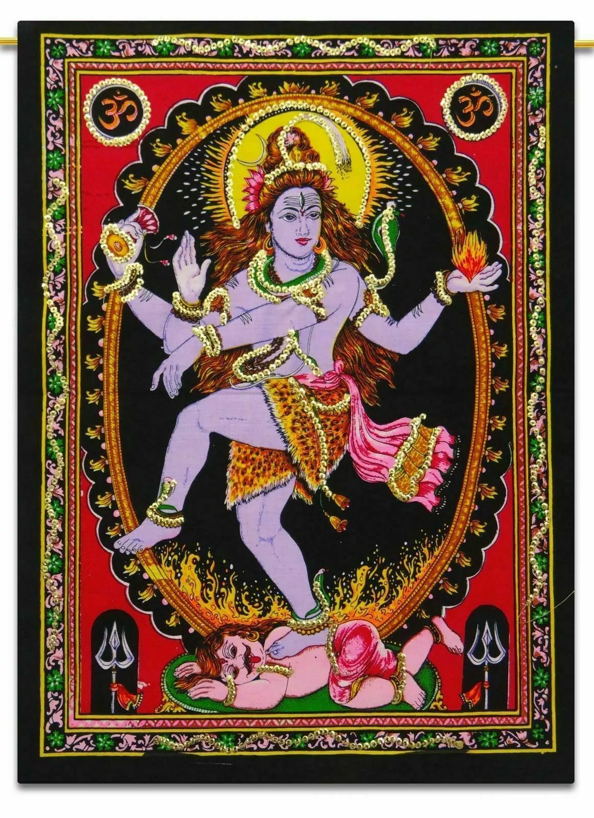 Lord Natraj Dancing Pose Cotton Cloth Poster Wall hanging Tapestry